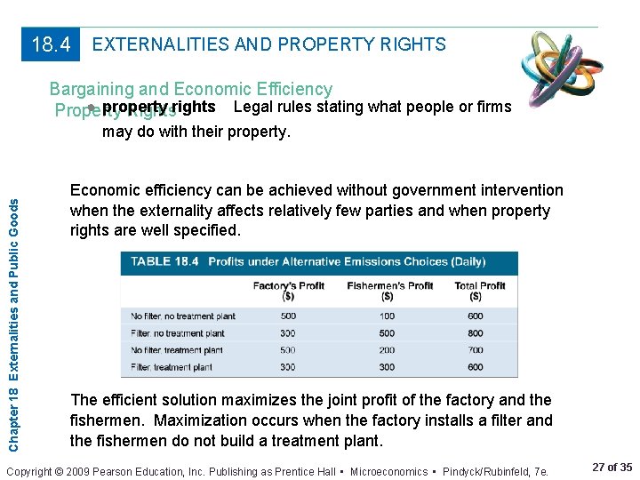 18. 4 EXTERNALITIES AND PROPERTY RIGHTS Bargaining and Economic Efficiency ● property Property Rightsrights