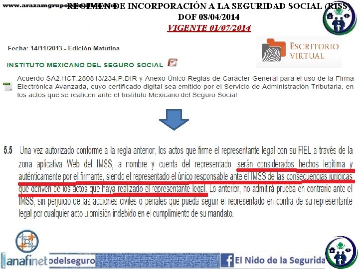 REGIMEN DE INCORPORACIÓN A LA SEGURIDAD SOCIAL (RISS) DOF 08/04/2014 VIGENTE 01/07/2014 