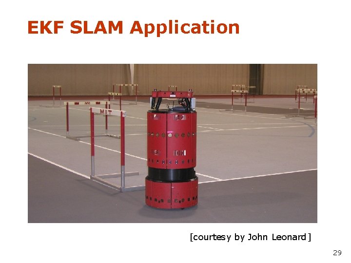 EKF SLAM Application [courtesy by John Leonard] 29 