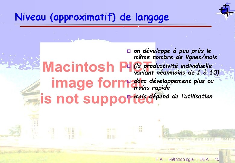 Niveau (approximatif) de langage on développe à peu près le même nombre de lignes/mois