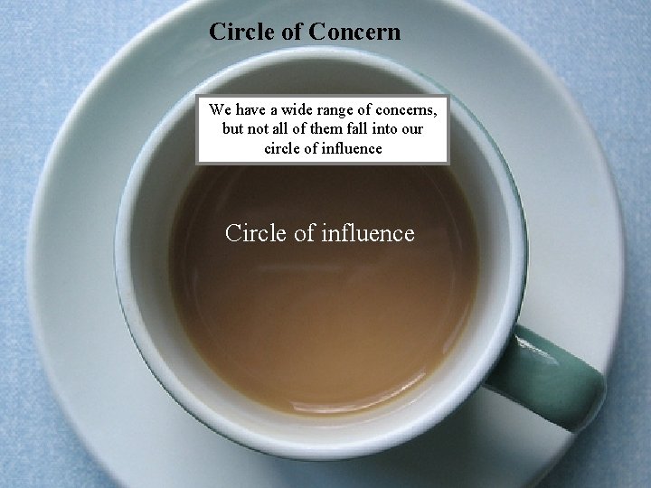 Circle of Concern We have a wide range of concerns, but not all of