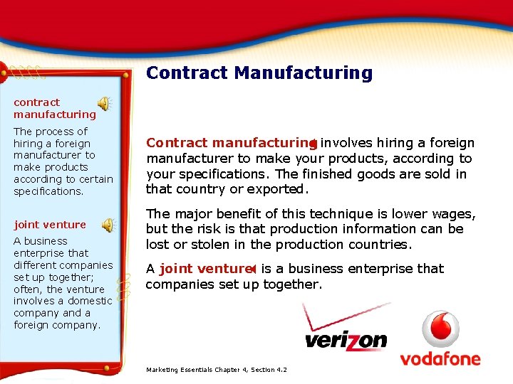 Contract Manufacturing contract manufacturing The process of hiring a foreign manufacturer to make products