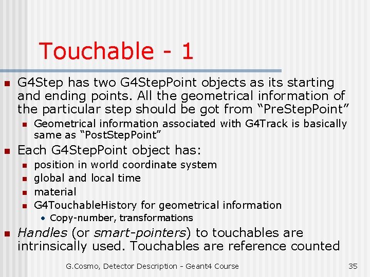 Touchable - 1 n G 4 Step has two G 4 Step. Point objects
