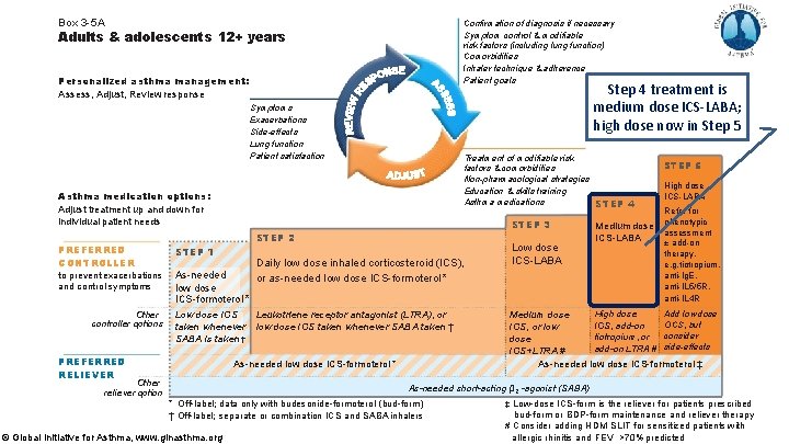 Box 3 -5 A Confirmation of diagnosis if necessary Symptom control & modifiable risk