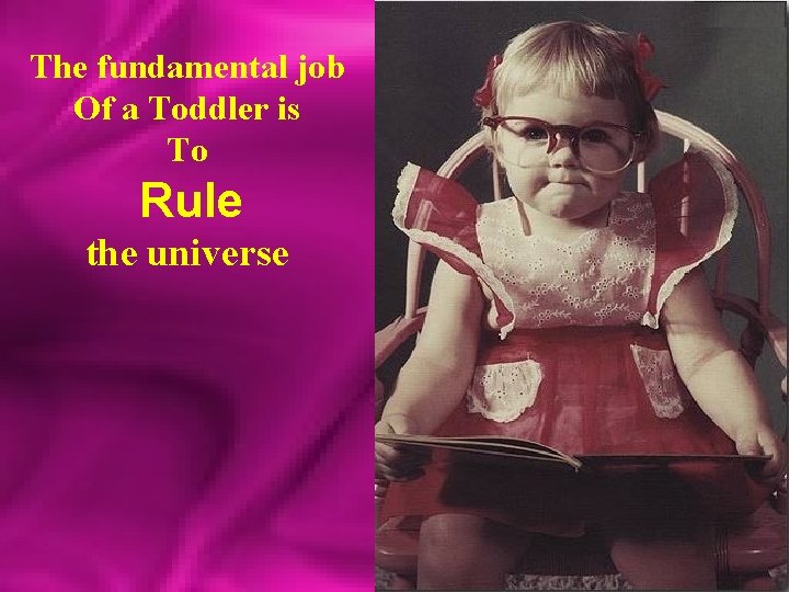 The fundamental job Of a Toddler is To Rule the universe 