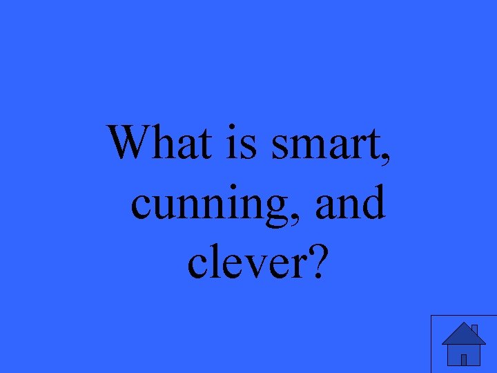 What is smart, cunning, and clever? 
