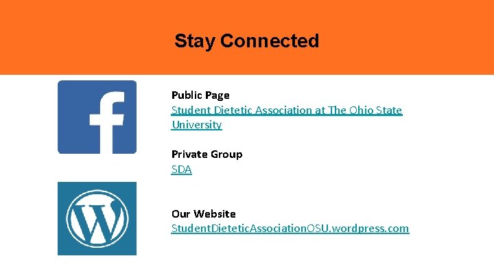 Stay Connected Public Page Student Dietetic Association at The Ohio State University Private Group