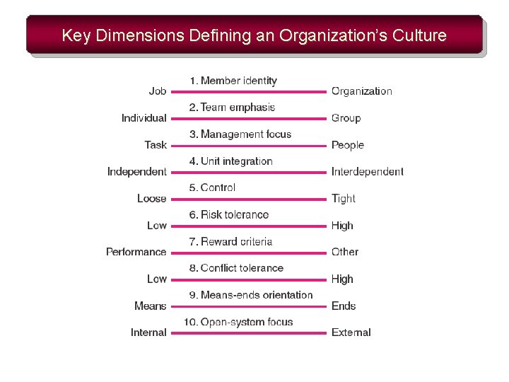 Key Dimensions Defining an Organization’s Culture 