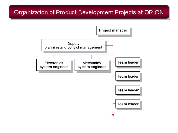 Organization of Product Development Projects at ORION 