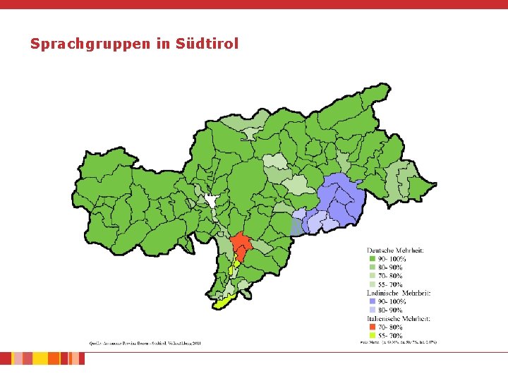 Sprachgruppen in Südtirol 