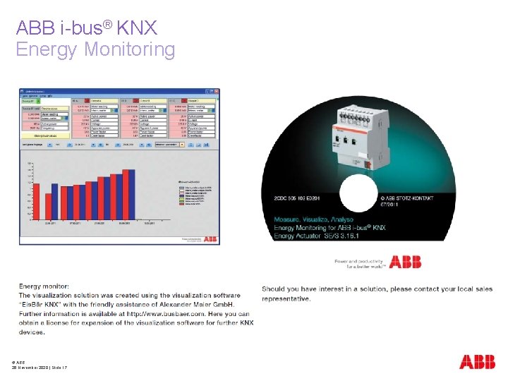 ABB i-bus® KNX Energy Monitoring © ABB 26 November 2020 | Slide 17 