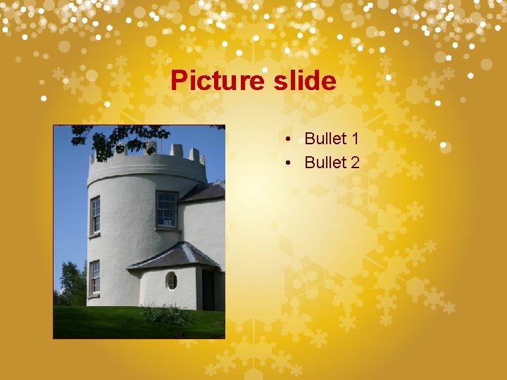 Picture slide • Bullet 1 • Bullet 2 