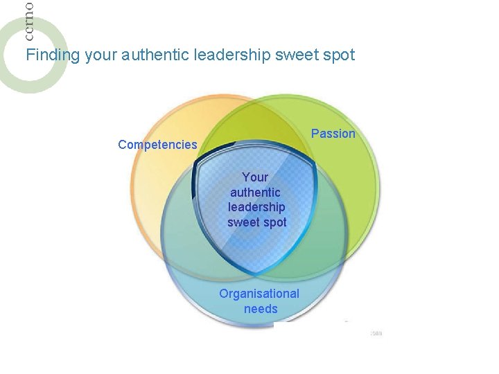 Finding your authentic leadership sweet spot Passion Competencies Your authentic leadership sweet spot Organisational