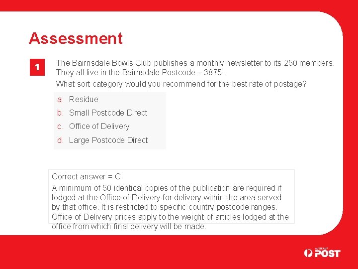 Assessment 1 The Bairnsdale Bowls Club publishes a monthly newsletter to its 250 members.