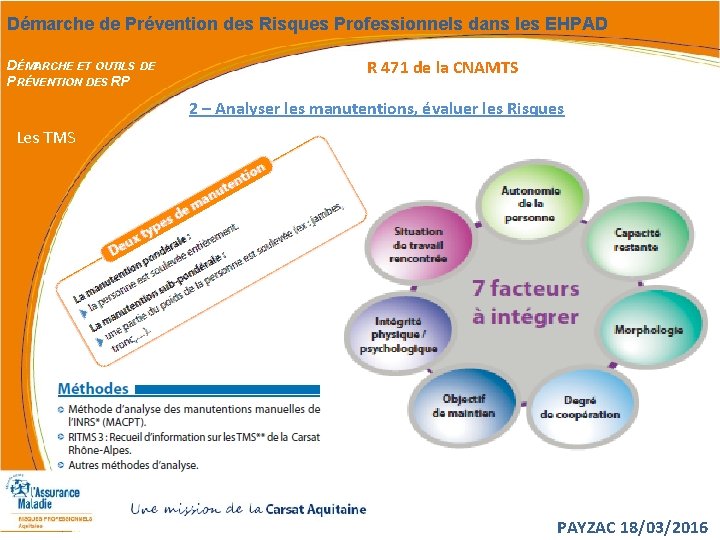 Démarche de Prévention des Risques Professionnels dans les EHPAD DÉMARCHE ET OUTILS DE PRÉVENTION Démarche de Prévention des Risques Professionnels dans les EHPAD DÉMARCHE ET OUTILS DE PRÉVENTION