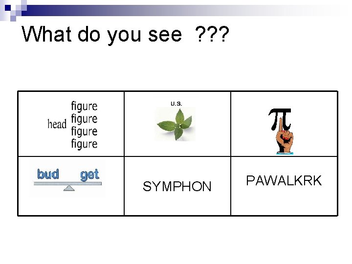 What do you see ? ? ? p SYMPHON PAWALKRK 