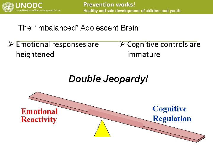 The “Imbalanced” Adolescent Brain Ø Emotional responses are heightened Ø Cognitive controls are immature