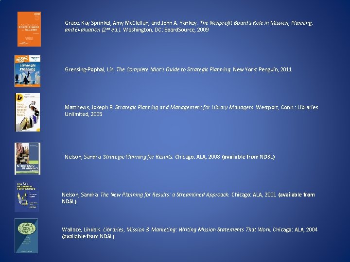 Grace, Kay Sprinkel, Amy Mc. Clellan, and John A. Yankey. The Nonprofit Board’s Role