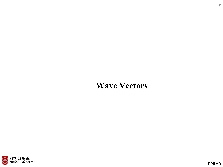 9 Wave Vectors EMLAB 