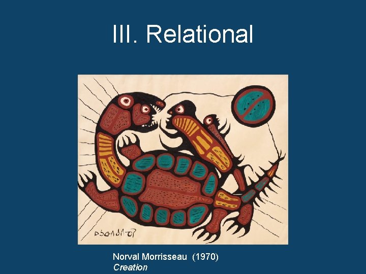 III. Relational Norval Morrisseau (1970) Creation 