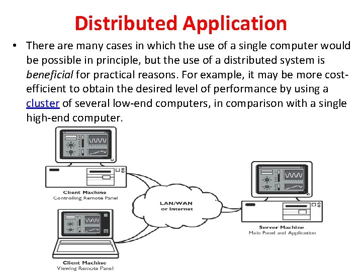 Distributed Application • There are many cases in which the use of a single