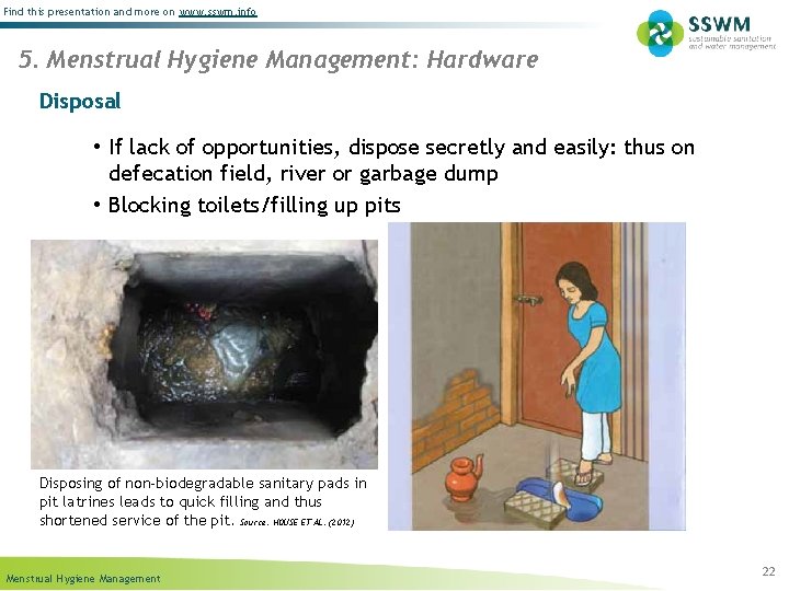 Find this presentation and more on www. sswm. info 5. Menstrual Hygiene Management: Hardware