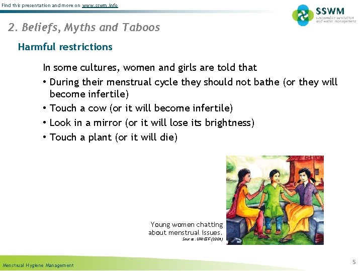 Find this presentation and more on www. sswm. info 2. Beliefs, Myths and Taboos