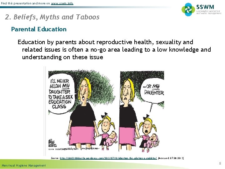 Find this presentation and more on www. sswm. info 2. Beliefs, Myths and Taboos