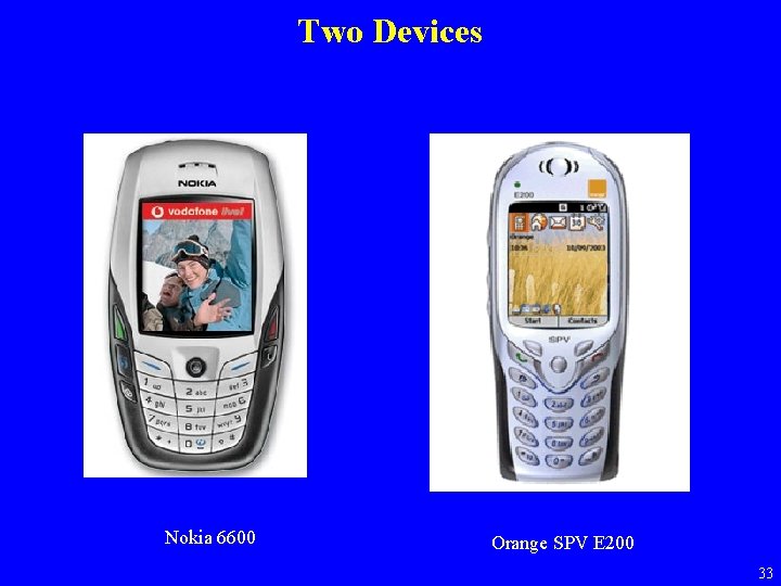 Two Devices Nokia 6600 Orange SPV E 200 33 