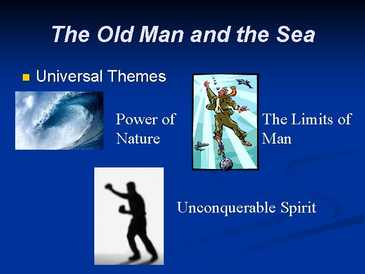The Old Man and the Sea n Universal Themes Power of Nature The Limits