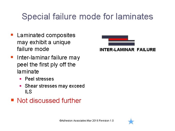 Special failure mode for laminates § Laminated composites may exhibit a unique failure mode