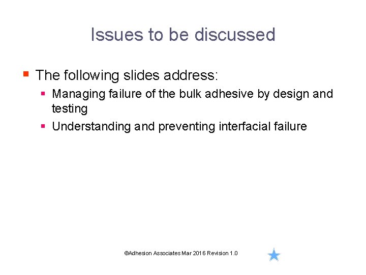 Issues to be discussed § The following slides address: § Managing failure of the