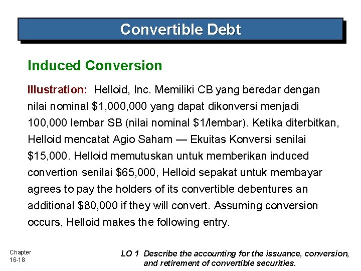 Convertible Debt Induced Conversion Illustration: Helloid, Inc. Memiliki CB yang beredar dengan nilai nominal