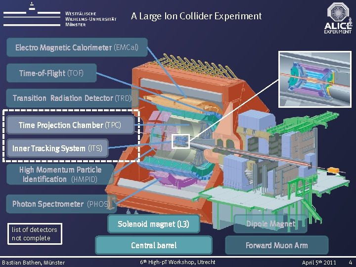 A Large Ion Collider Experiment Electro Magnetic Calorimeter (EMCal) Time-of-Flight (TOF) Transition Radiation Detector