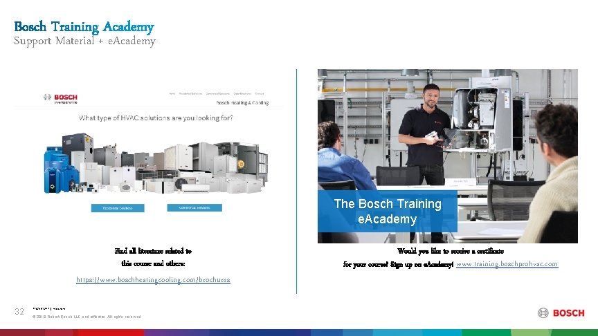 Support Material + e. Academy The Bosch Training e. Academy Find all literature related