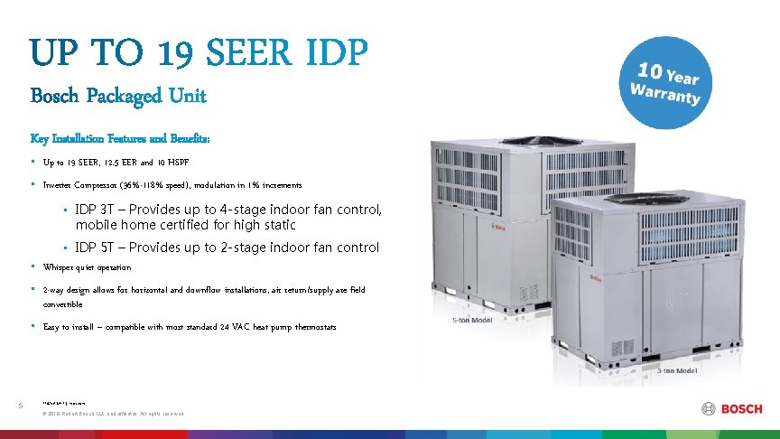 Key Installation Features and Benefits: • Up to 19 SEER, 12. 5 EER and