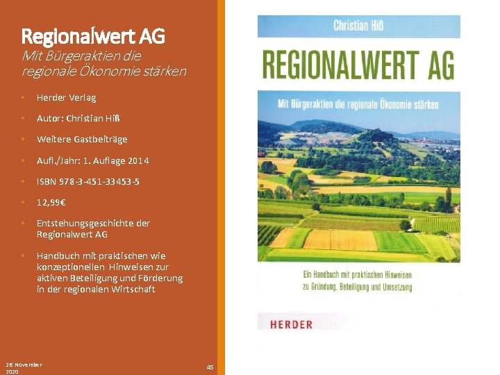 Regionalwert AG Mit Bürgeraktien die regionale Ökonomie stärken • Herder Verlag • Autor: Christian