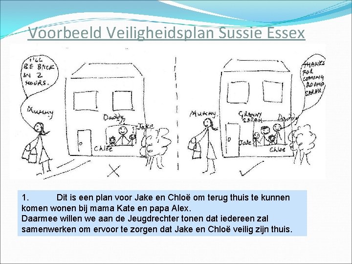 Voorbeeld Veiligheidsplan Sussie Essex 1. Dit is een plan voor Jake en Chloë om