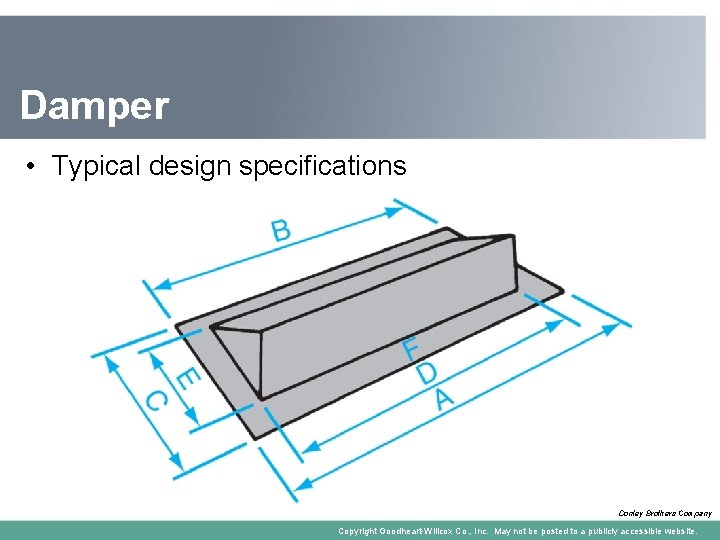 Damper • Typical design specifications Donley Brothers Company Copyright Goodheart-Willcox Co. , Inc. May