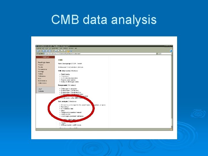 CMB data analysis 