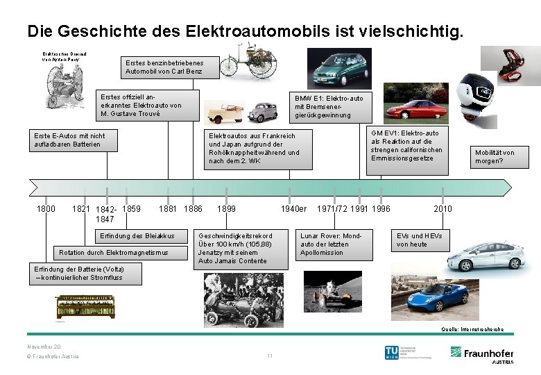 Die Geschichte des Elektroautomobils ist vielschichtig. Elektrisches Dreirad von Ayrton-Perry Erstes benzinbetriebenes Automobil von