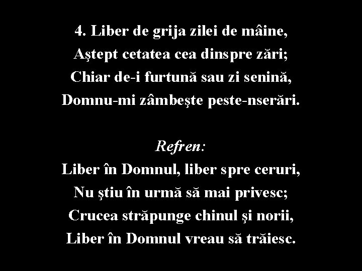 4. Liber de grija zilei de mâine, Aştept cetatea cea dinspre zări; Chiar de-i