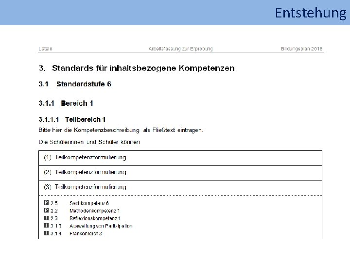 Entstehung 