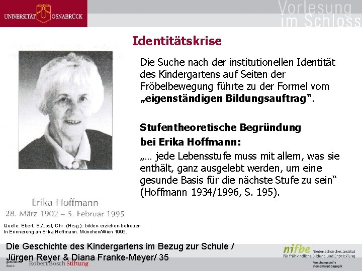 Identitätskrise Die Suche nach der institutionellen Identität des Kindergartens auf Seiten der Fröbelbewegung führte