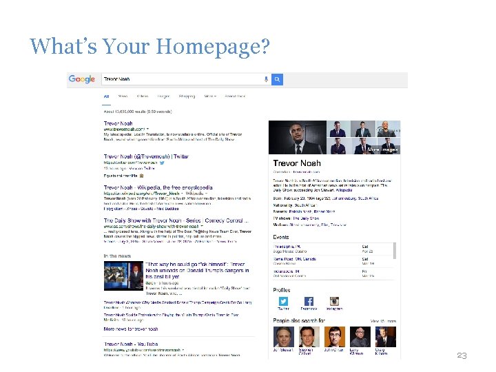 What’s Your Homepage? 23 