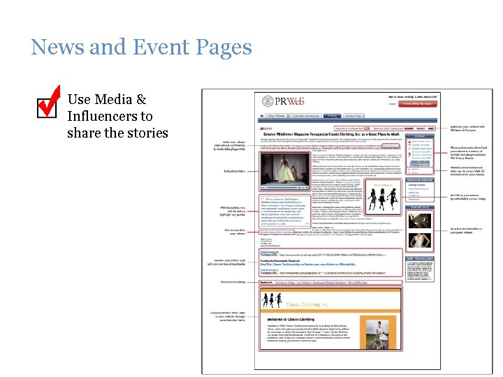 News and Event Pages Use Media & Influencers to share the stories 31 