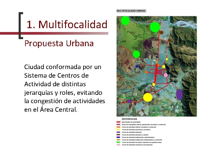 1. Multifocalidad Propuesta Urbana Ciudad conformada por un Sistema de Centros de Actividad de