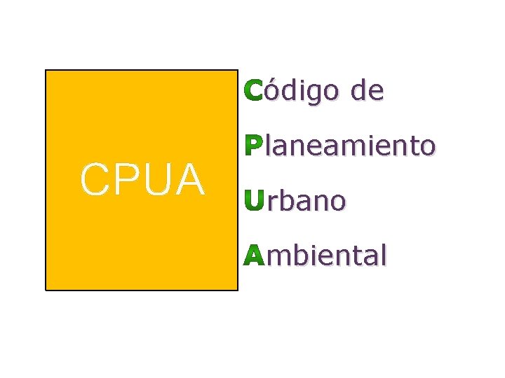 ódigo de CPUA laneamiento rbano mbiental 