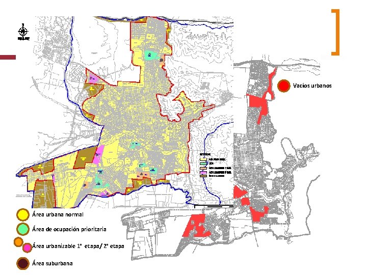 VACIOS URBANOS Vacíos urbanos Área urbana normal Área de ocupación prioritaria Área urbanizable 1°