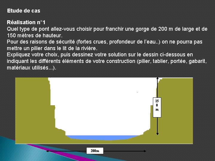 Etude de cas Réalisation n° 1 Quel type de pont allez-vous choisir pour franchir Etude de cas Réalisation n° 1 Quel type de pont allez-vous choisir pour franchir